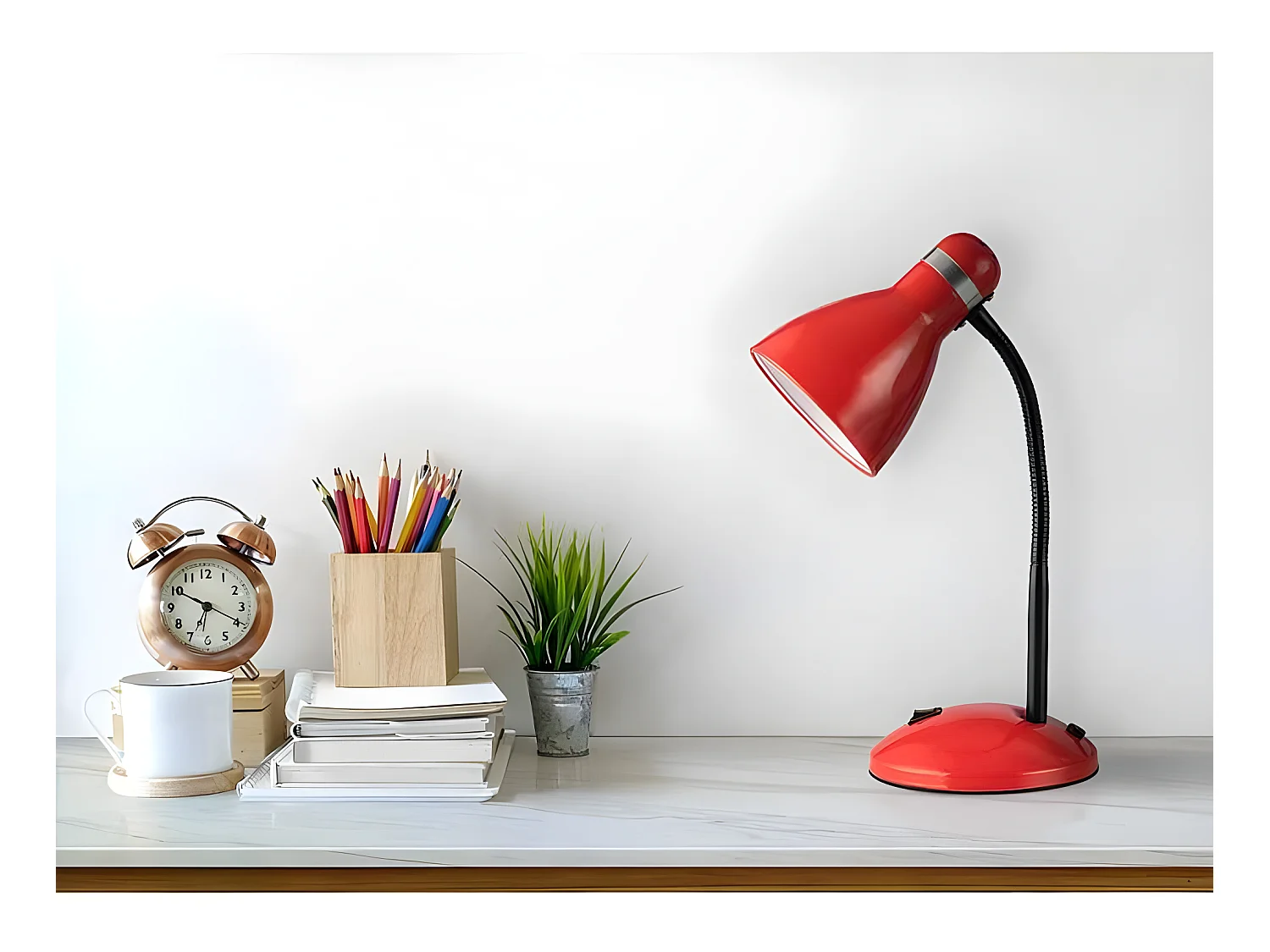 Flexo Infantil en rouge modèle LAZULITA avec tête réglable FABRILAMP