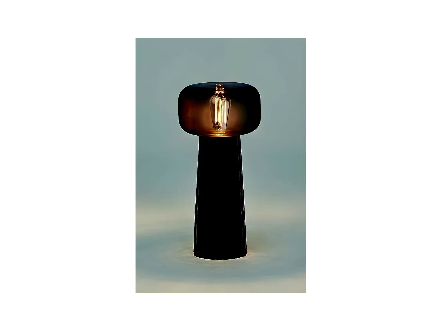 Bureau noir de 1 FARO modèle Light en verre MANTRA