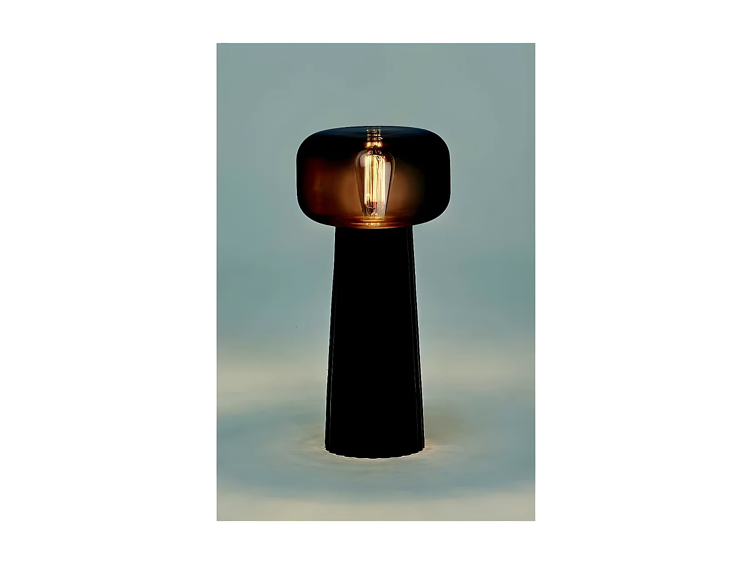 Bureau noir de 1 FARO modèle Light en verre MANTRA