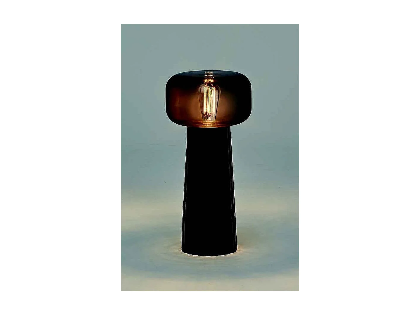 Bureau noir de 1 FARO modèle Light en verre MANTRA