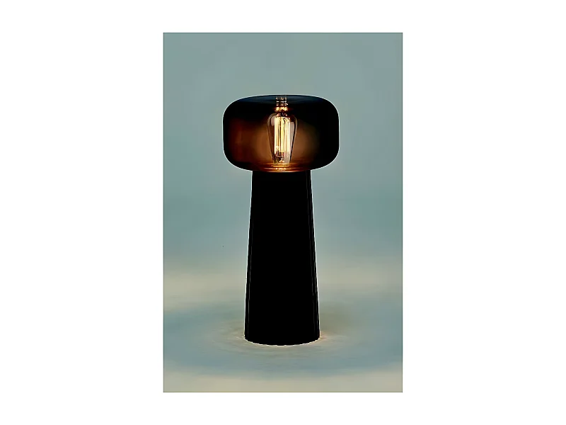 Bureau noir de 1 FARO modèle Light en verre MANTRA