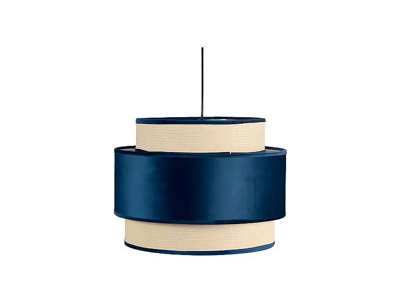 Pendente 3 Schermi Adriano1 luce e27 Blu e tela FABRILAMP