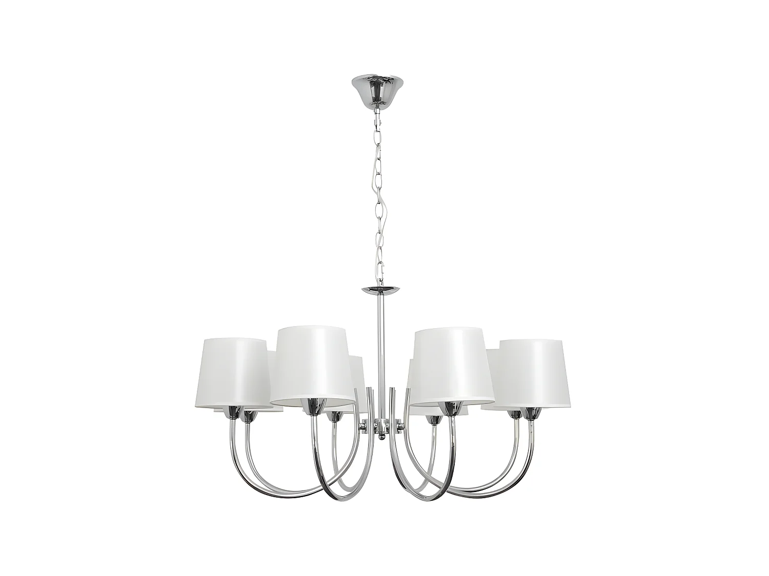 Guadalajara Lamp 8Xe14 Chrome White Screen FABRILAMP