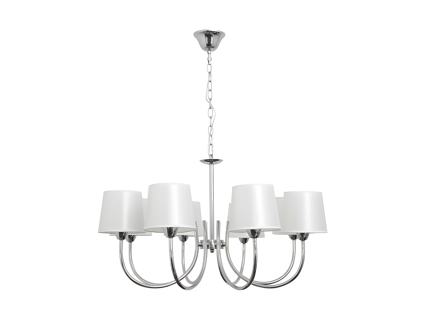 Lampara Guadalajara 8xe14 Cromo Pantalla Blanco De