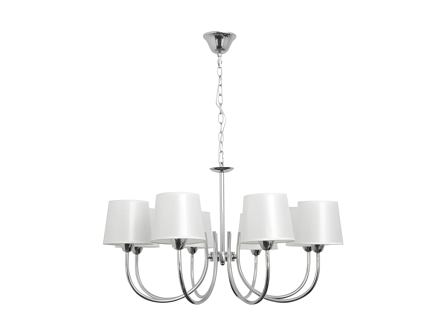 Guadalajara Lamp 8Xe14 Chrome White Screen FABRILAMP