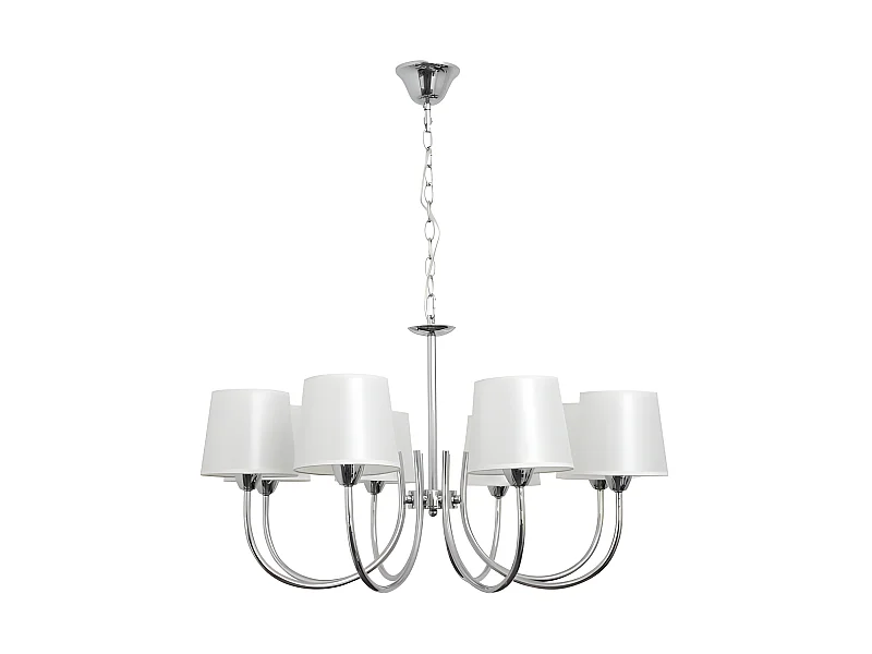 Guadalajara Lamp 8Xe14 Chrome White Screen FABRILAMP