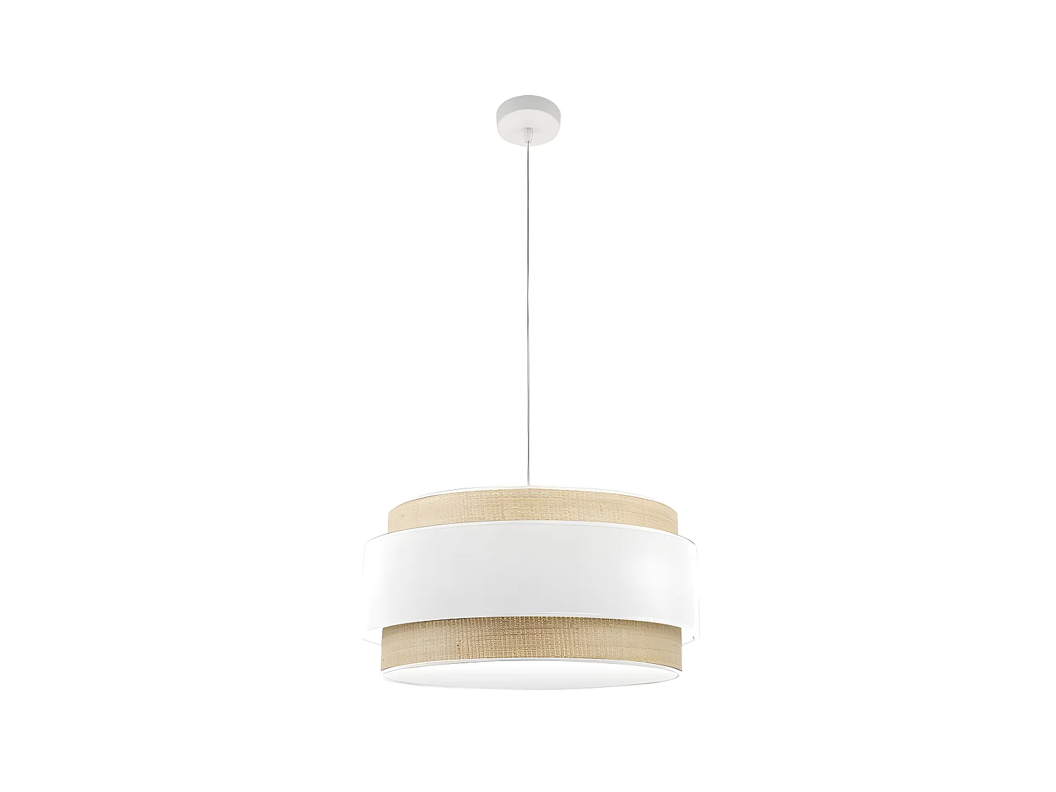 Plafonnier 3 lumières modèle KANDY naturel / blanc FABRILAMP