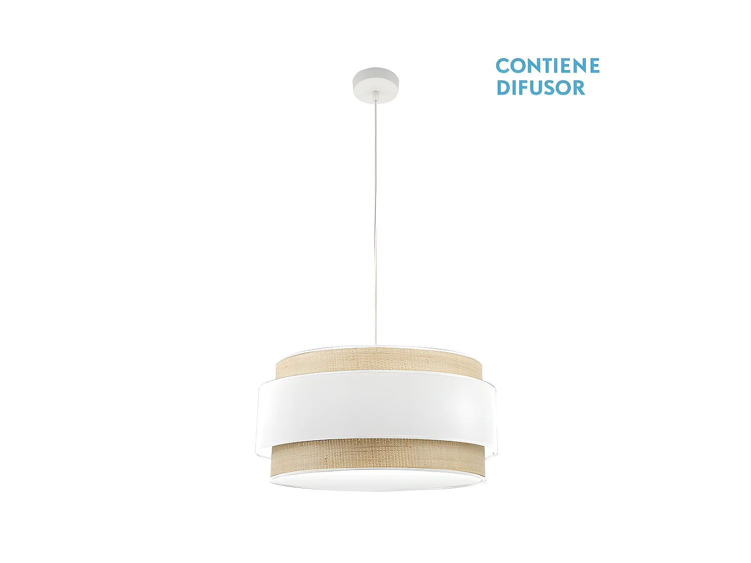 Plafonnier 3 lumières modèle KANDY naturel / blanc FABRILAMP