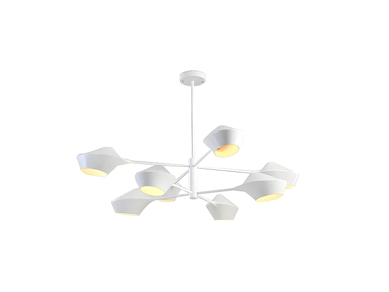 Lampe blanche avec 8 lumières modèle BEIJING FABRILAMP