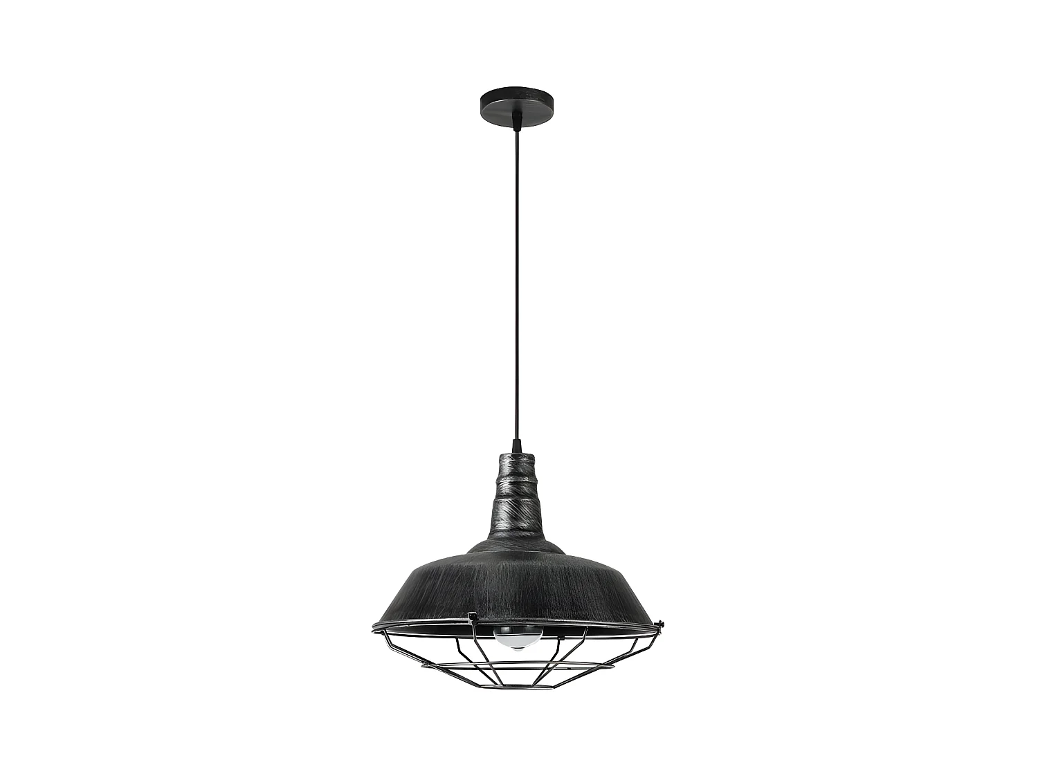 Plafonnier industriel modèle Flamenco Rustico-argent 1 FABRILAMP léger