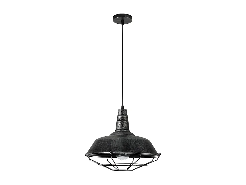 Plafonnier industriel modèle Flamenco Rustico-argent 1 FABRILAMP léger