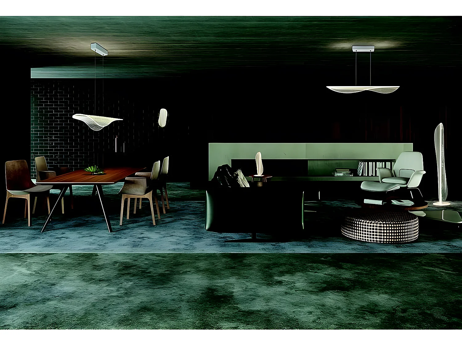 Modèle de suspension LED BIANCA en finition blanc transparent MANTRA