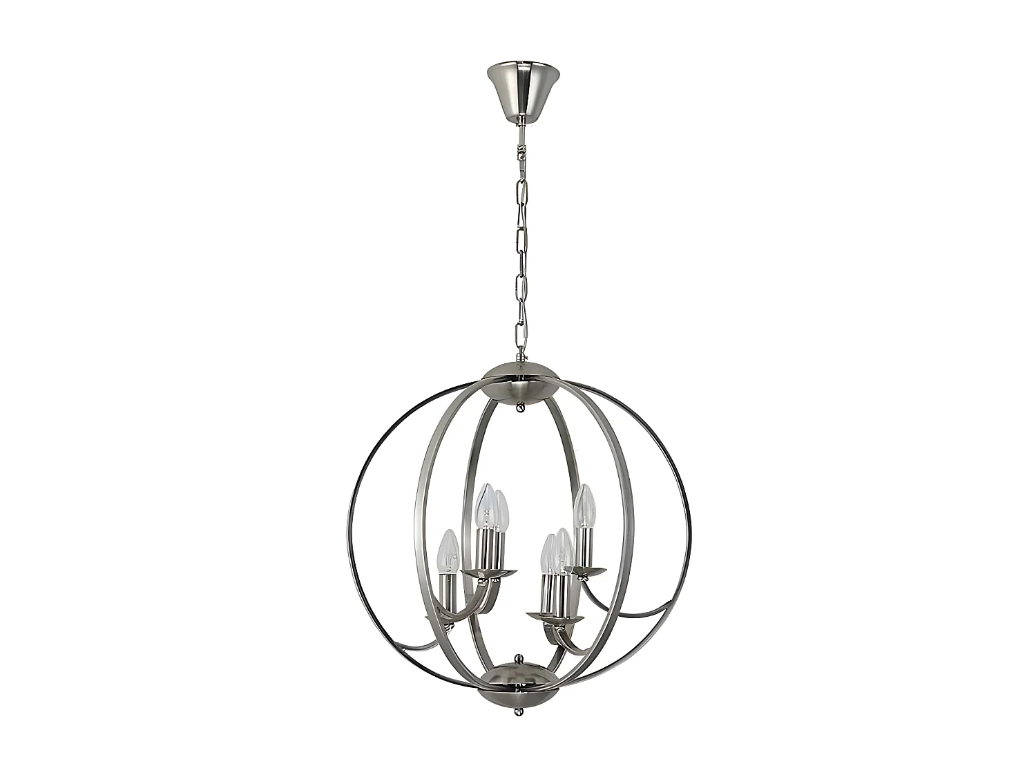 Plafonnier de 6 lumières modèle NARCISO nickel FABRILAMP