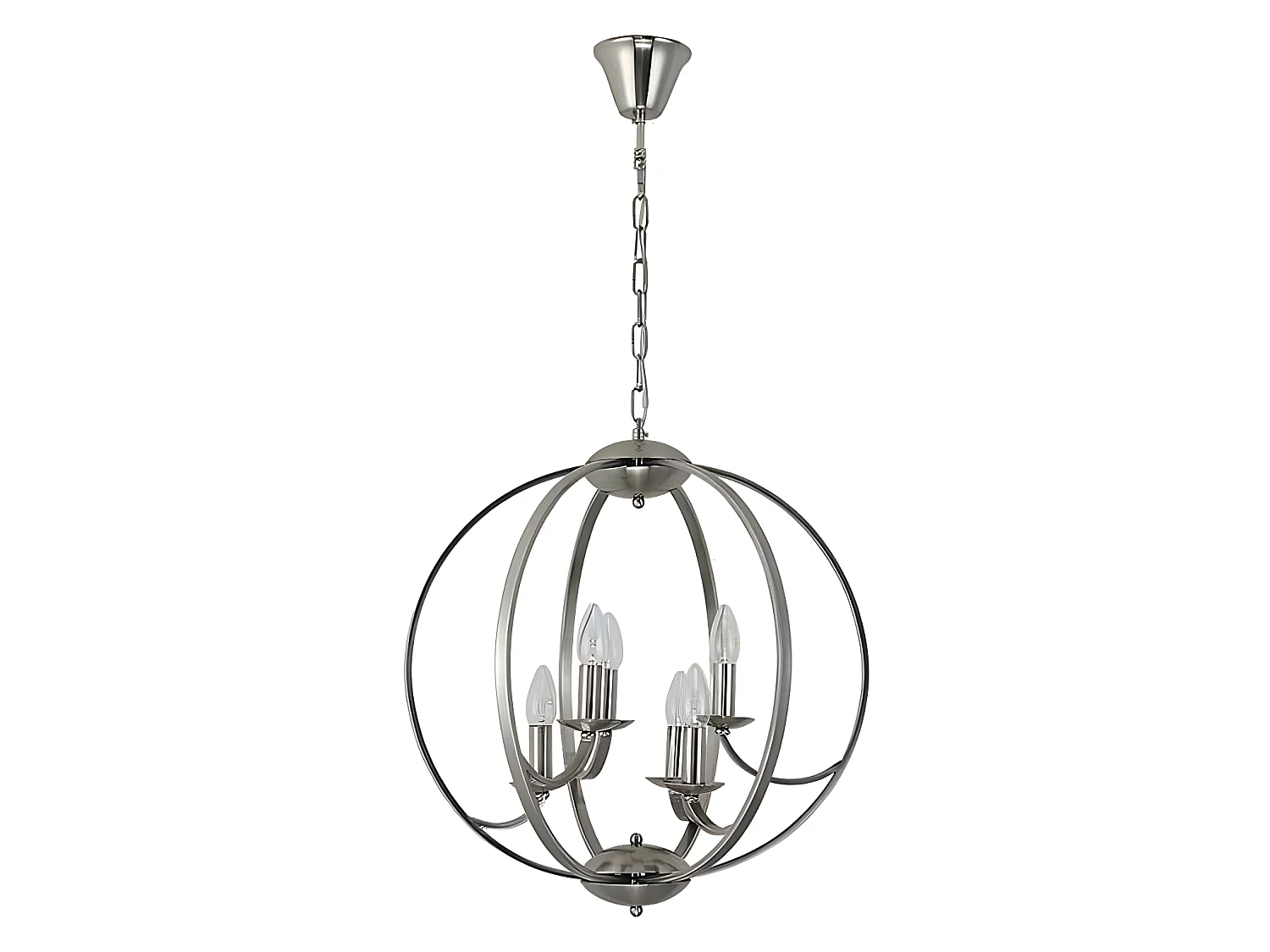 Plafonnier de 6 lumières modèle NARCISO nickel FABRILAMP