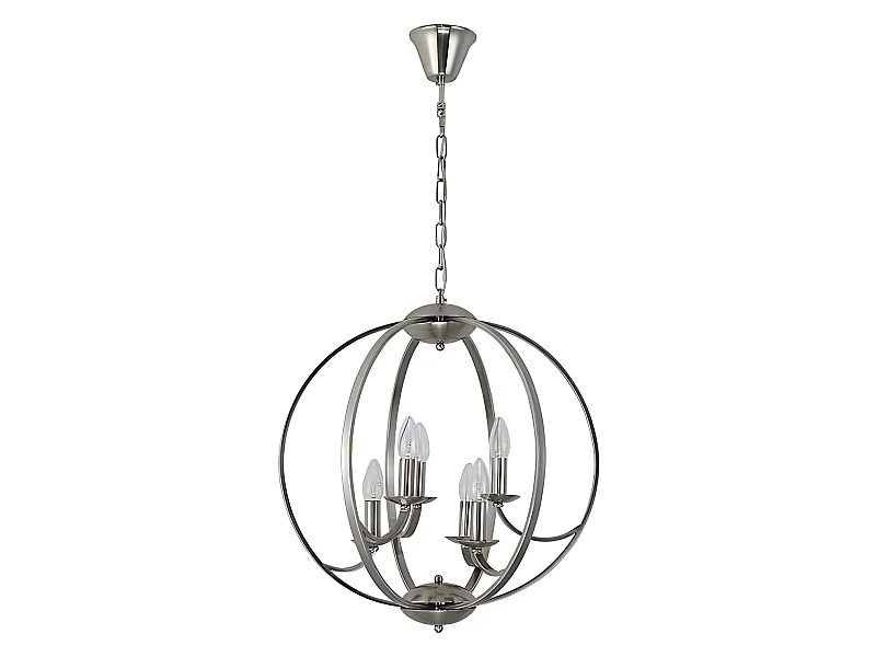 Plafonnier de 6 lumières modèle NARCISO nickel FABRILAMP