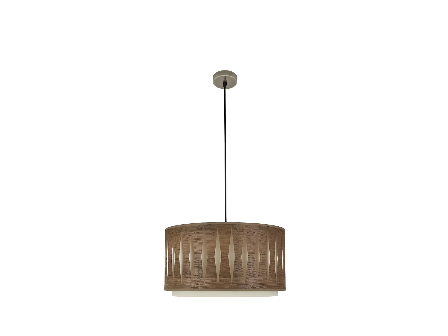 Plafonnier cuir/bois Modèle sombre Alexandra FABRILAMP