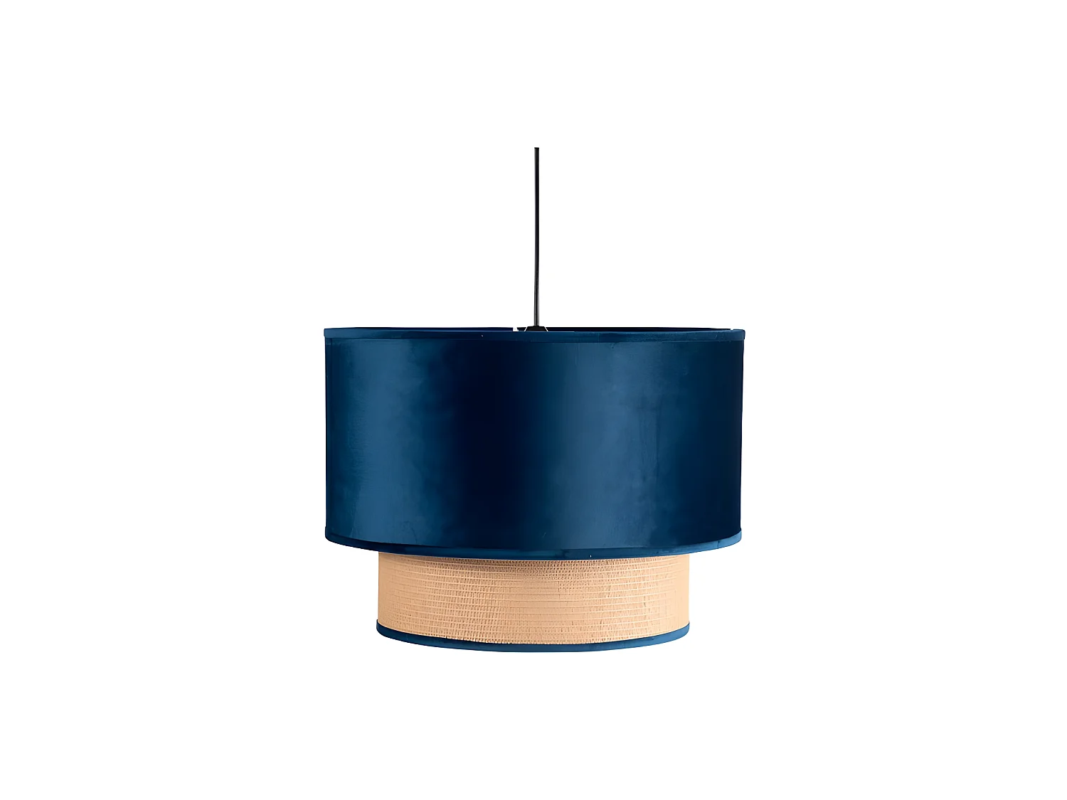 Plafonnier bleu avec 2 ecrans modèle NERVA 40 Cm FABRILAMP