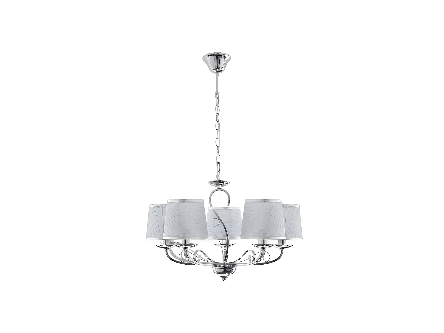 Lampe modèle Sumba 5xe14 Finition chromée REGx53x53 FABRILAMP