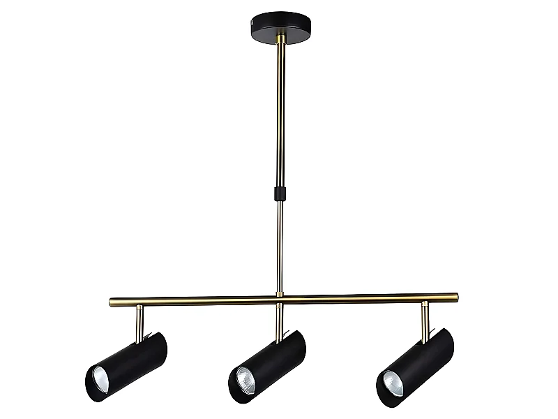 Lampe linéaire avec projecteurs MARRAKECH noir FABRILAMP