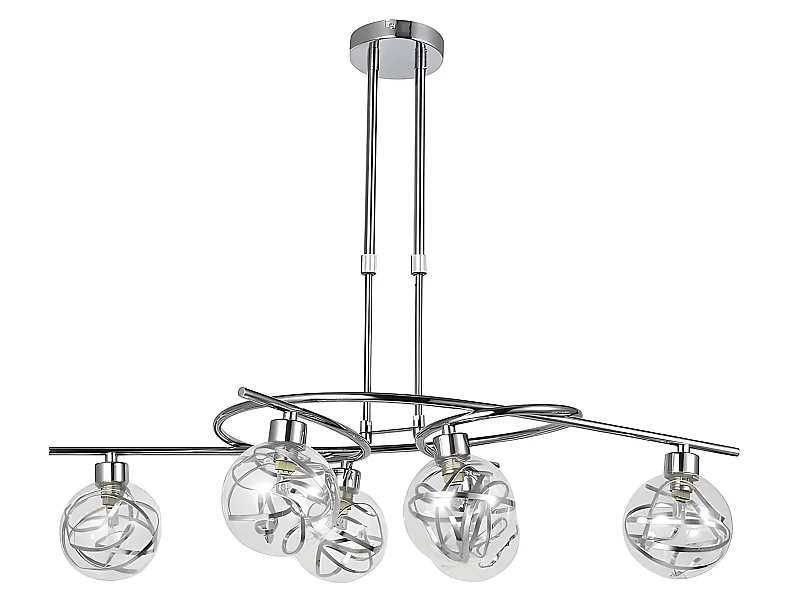 Lampe de 6 feux modèle VARANASI chrome FABRILAMP