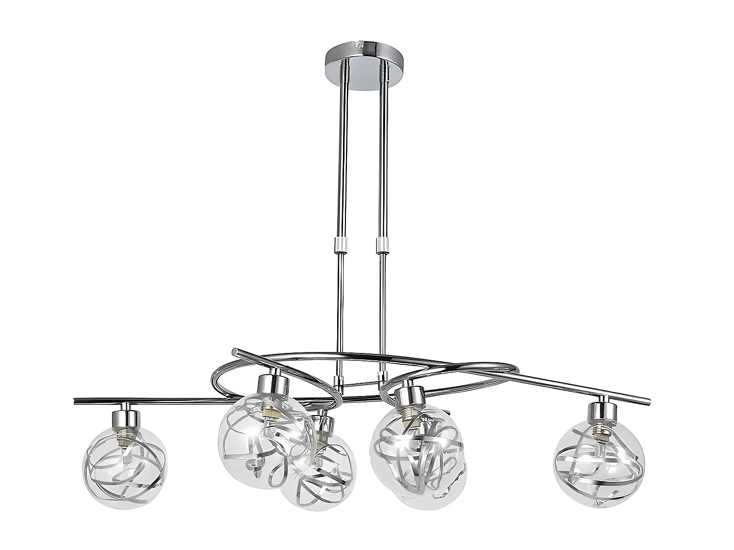 Lampe de 6 feux modèle VARANASI chrome FABRILAMP