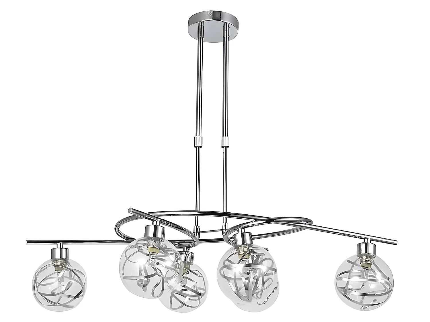 Lampe de 6 feux modèle VARANASI chrome FABRILAMP