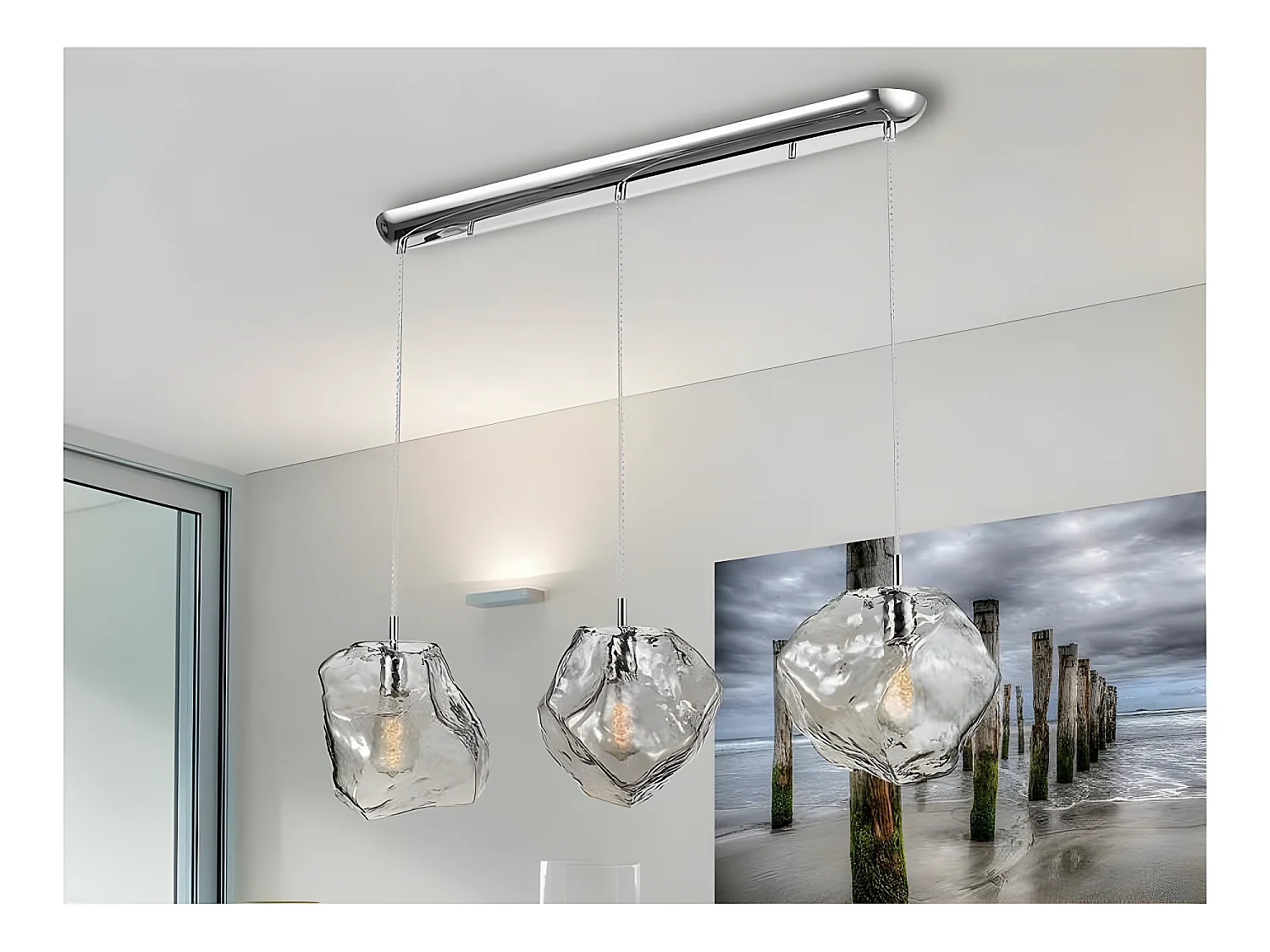 Comprar Lampara Lineal Cromo De 3 Luces Modelo Petra