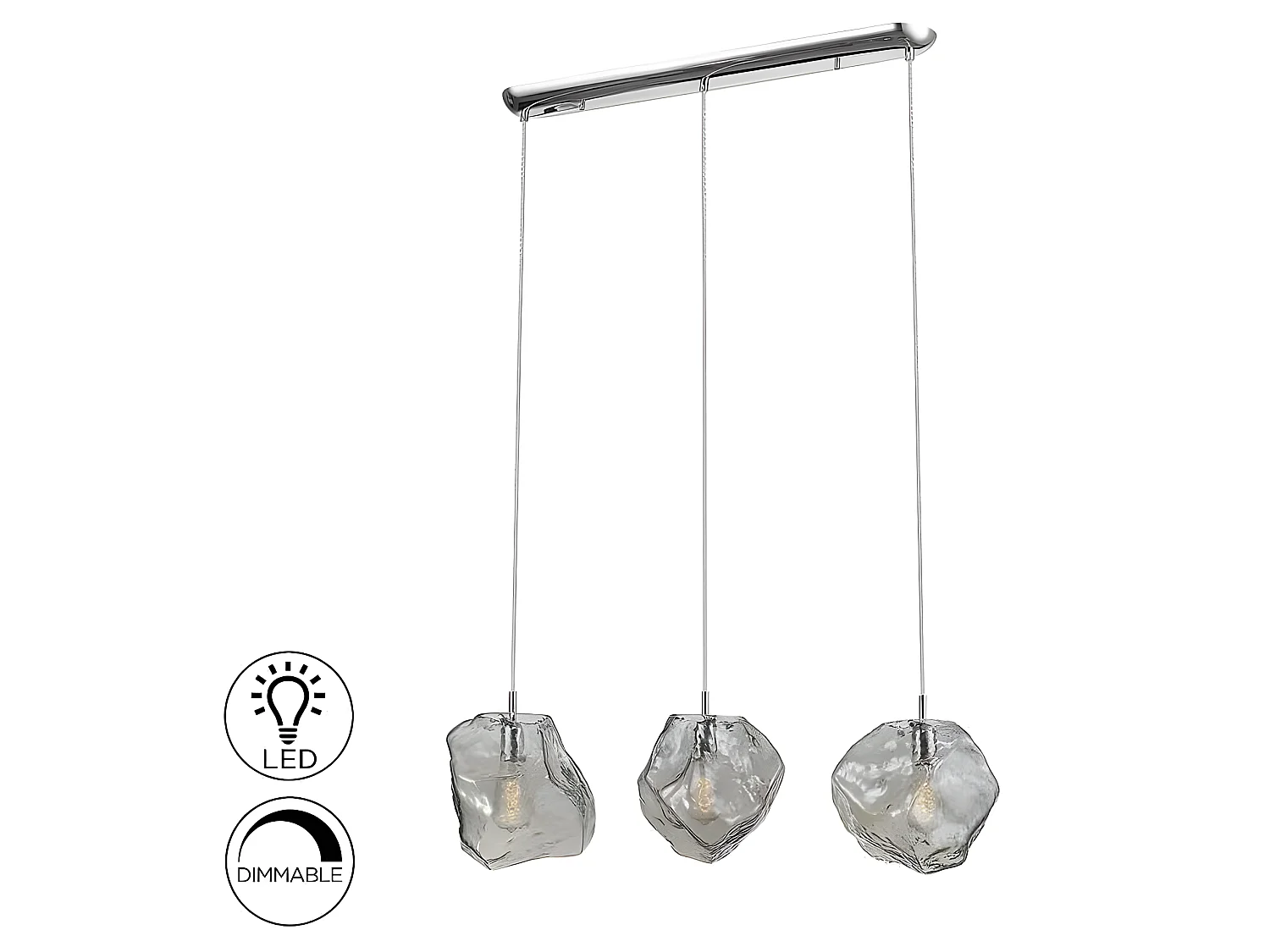 Comprar Lampara Lineal Cromo De 3 Luces Modelo Petra
