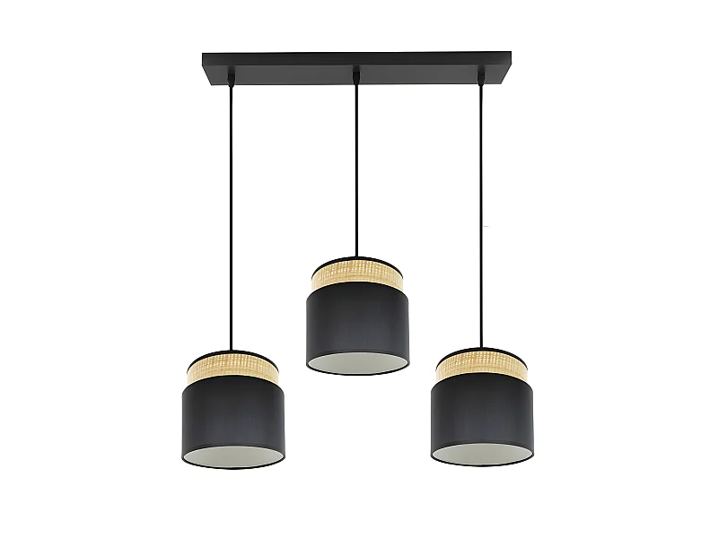 Lampara Lineal Modelo Kandy 3 Luces Natural/negro