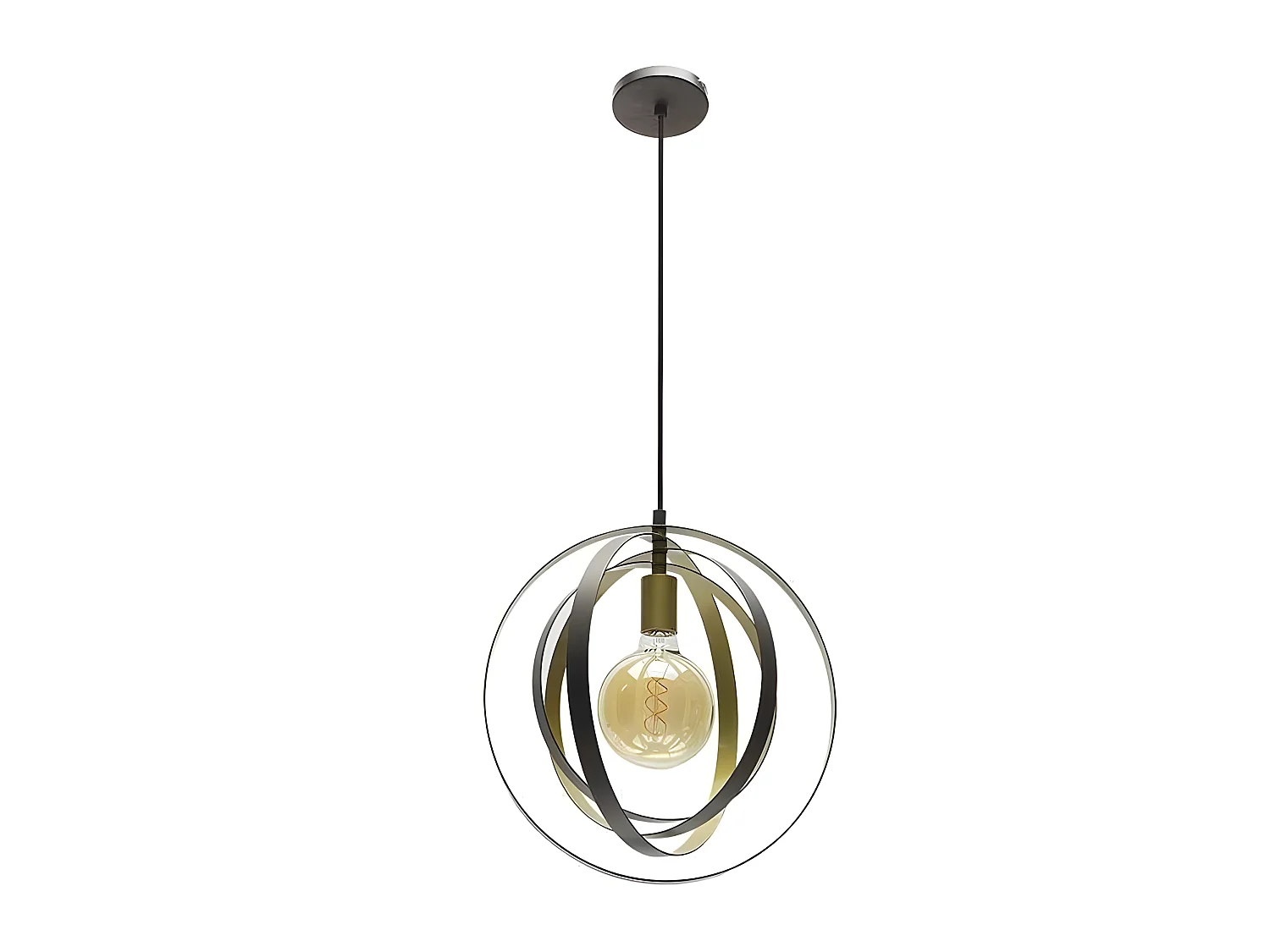 Plafonnier modèle ENCAJE 1 marron clair / or FABRILAMP