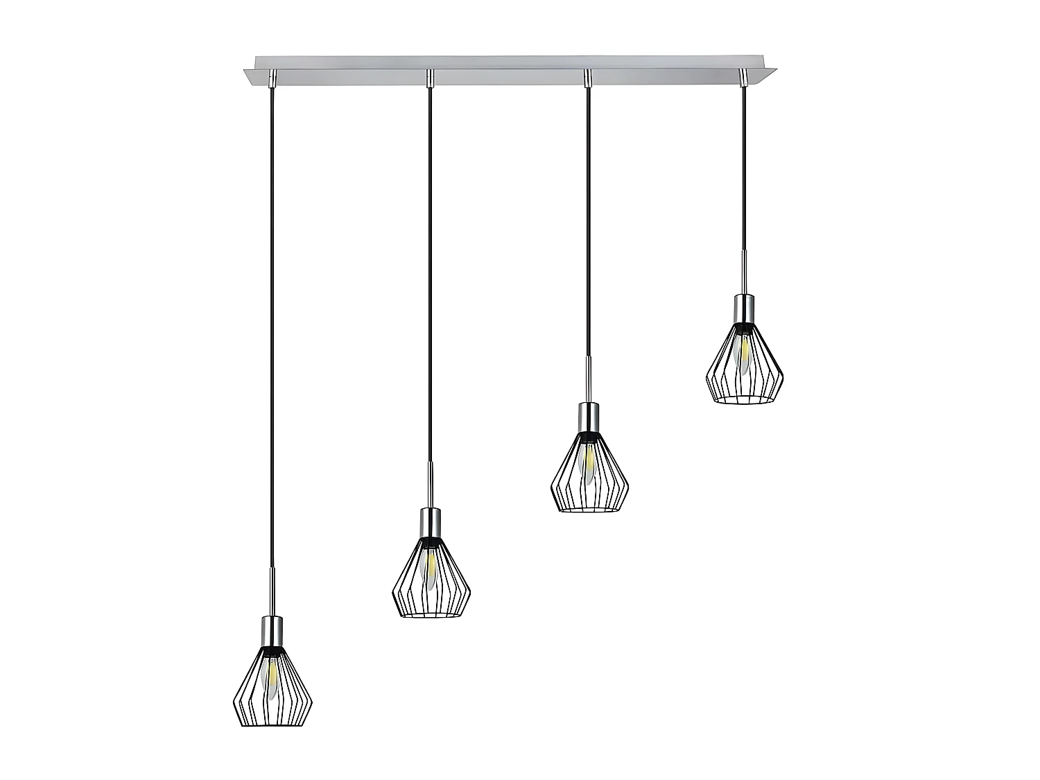 Lampe linéaire SAN PETESBURGO chrome 4 L. FABRILAMP