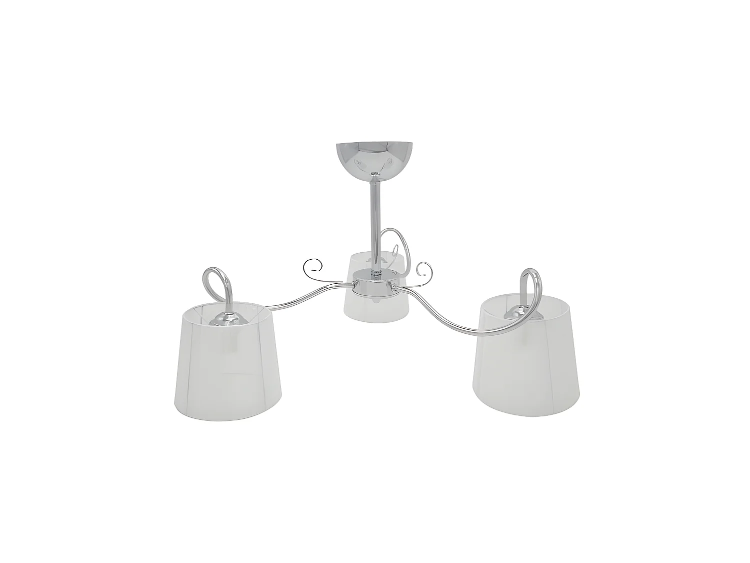 Lampe de 3 lumières avec écran blanc, modèle Cuzco chrome FABRILAMP