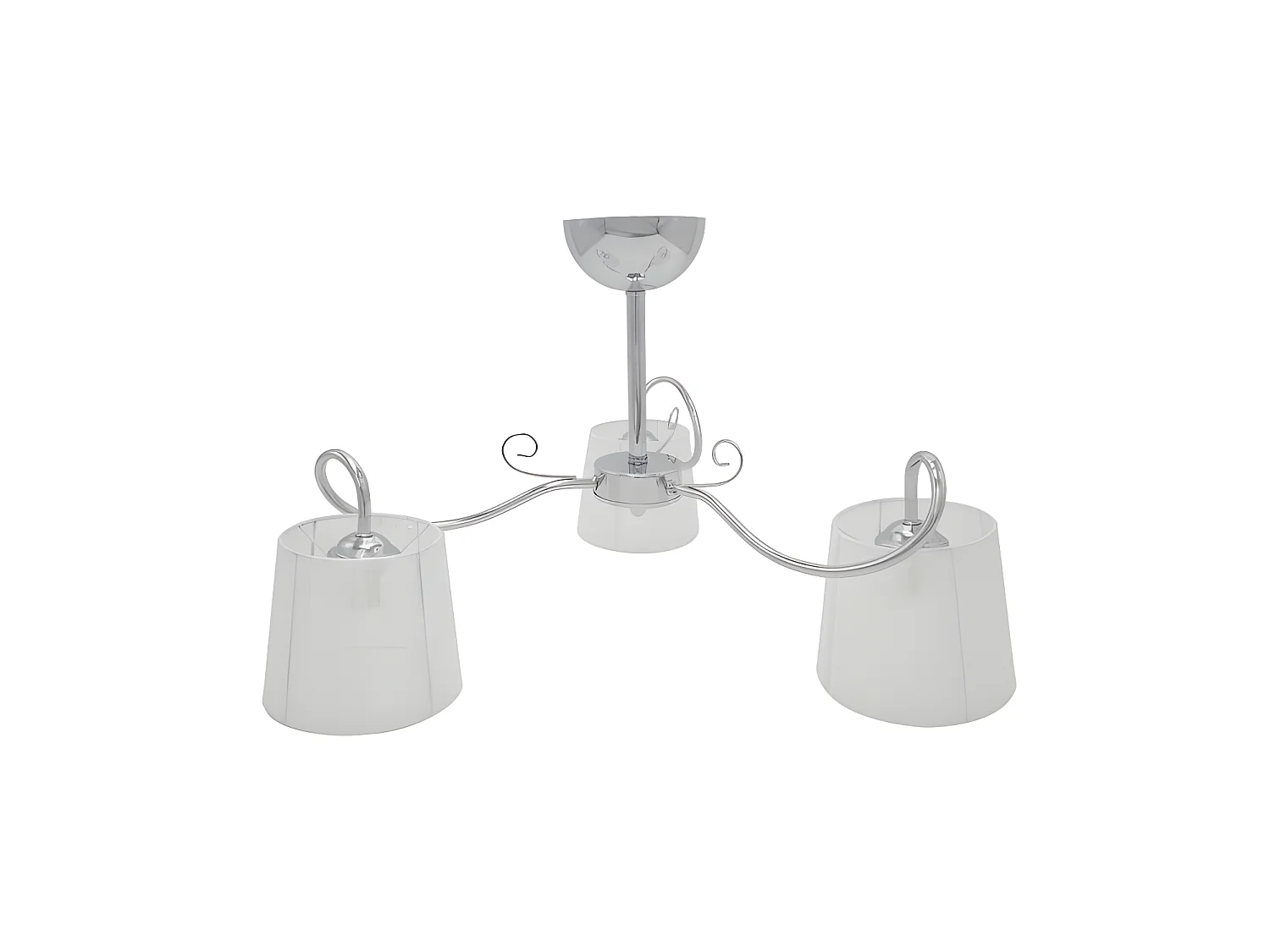 Lampe de 3 lumières avec écran blanc, modèle Cuzco chrome FABRILAMP