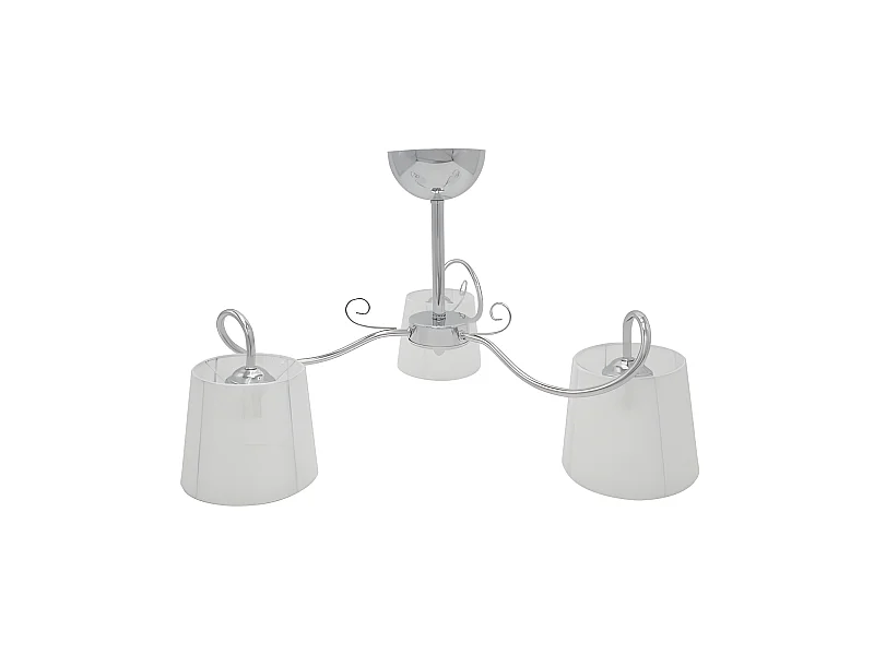 Lampe de 3 lumières avec écran blanc, modèle Cuzco chrome FABRILAMP