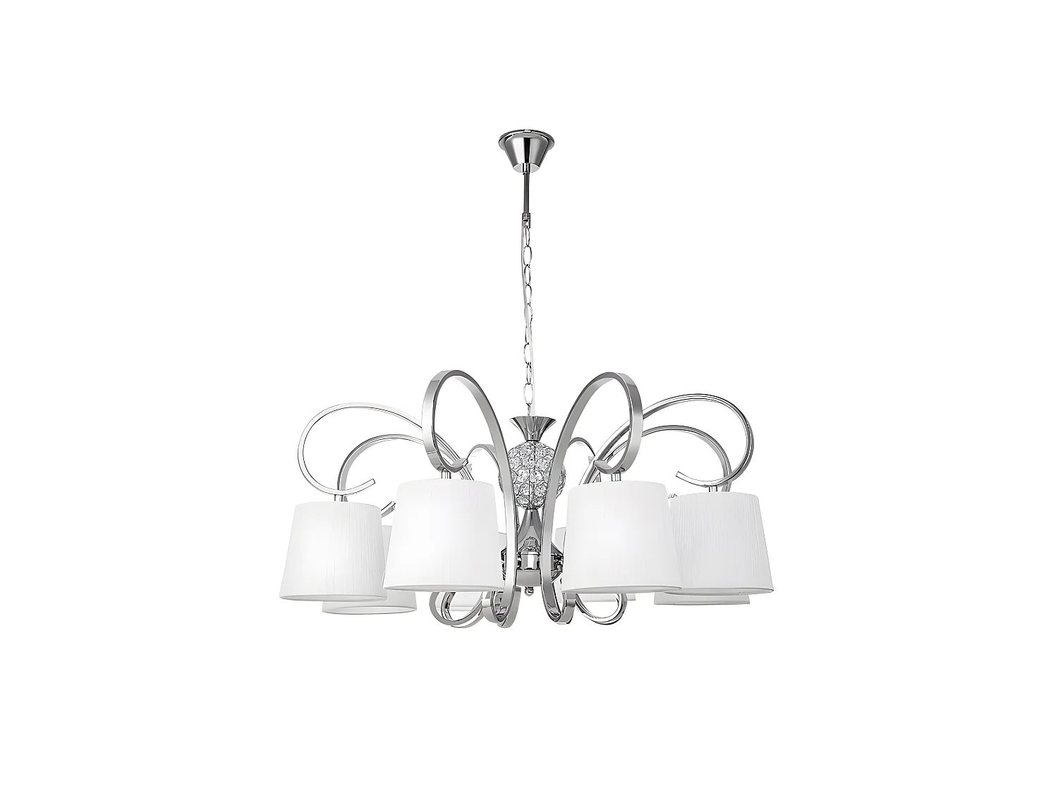 Bogota Chrome Lampe 8 l Ecran Blanc FABRILAMP