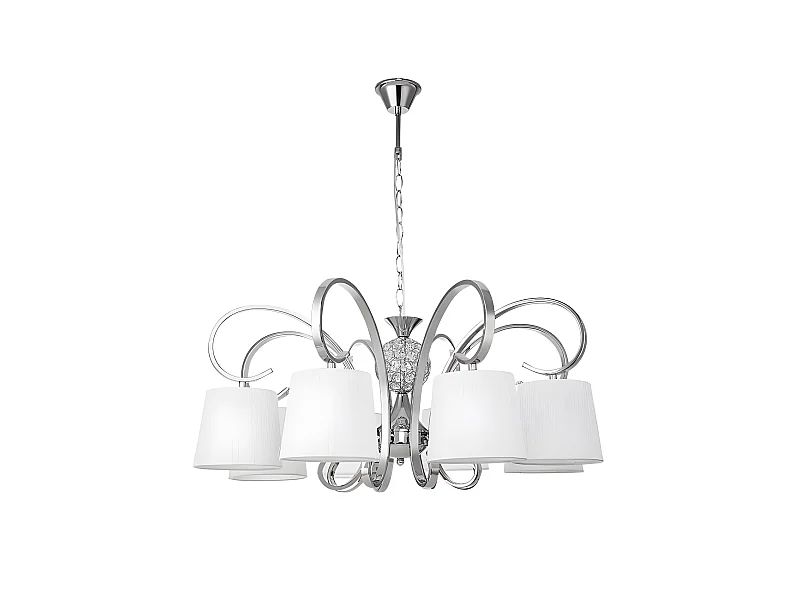 Bogota Chrome Lampe 8 l Ecran Blanc FABRILAMP