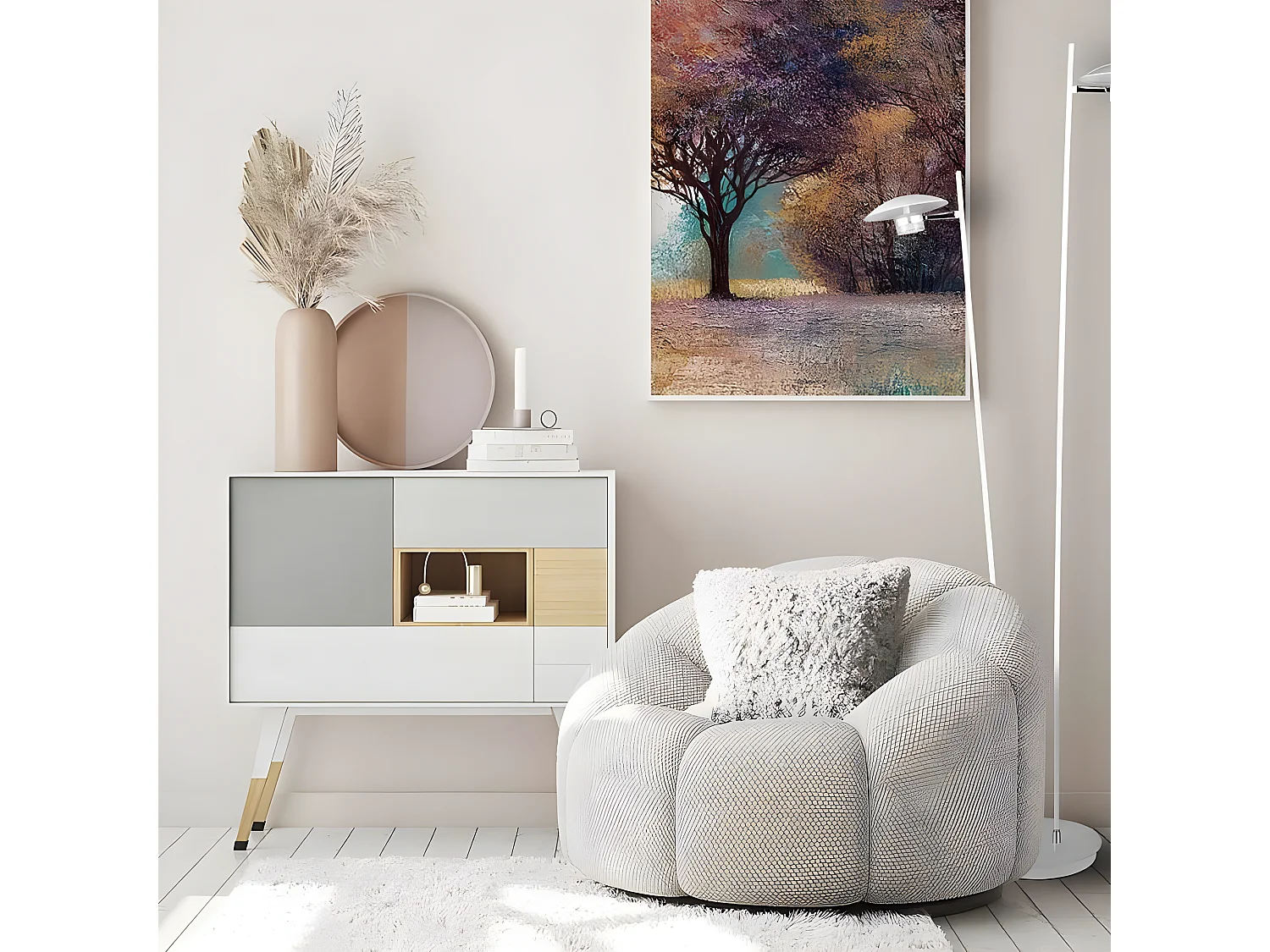 Lampada lineare a 4 luci CAPE TOWN bianco FABRILAMP