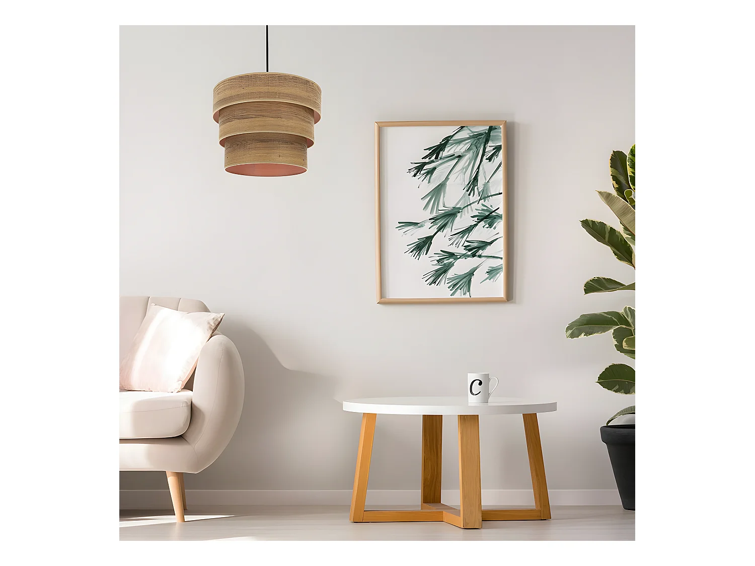 Plafonnier 3 lumières modèle Smile Leather FABRILAMP