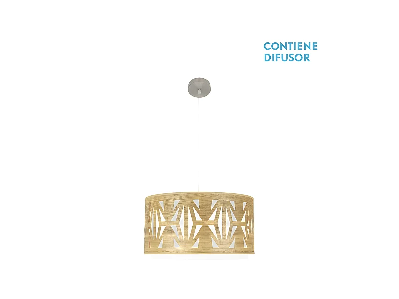 Plafonnier de deux luminaires Light Wood Nickel modèle Katerina FABRILAMP