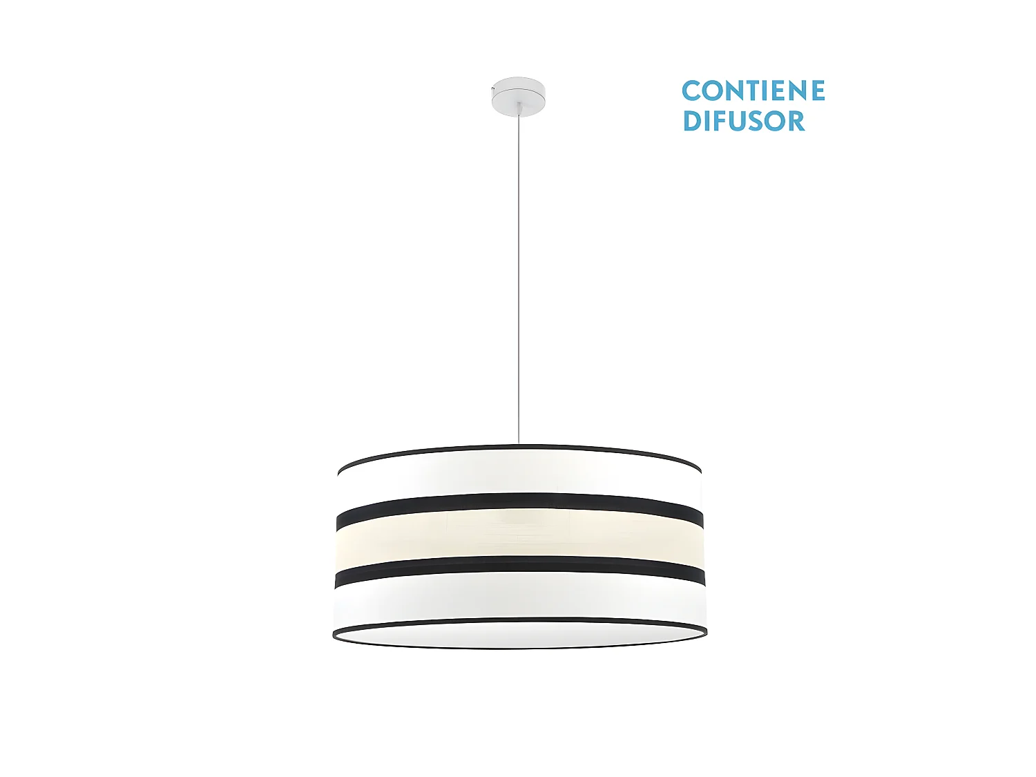 Sospensione con schermo modello Karla 3 luci Bianco / beige FABRILAMP