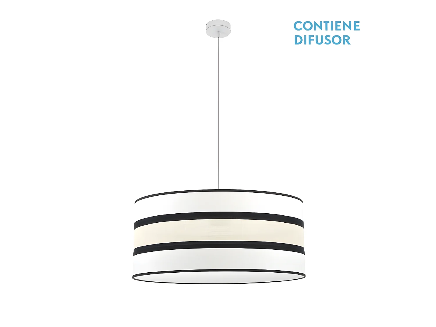 Sospensione con schermo modello Karla 3 luci Bianco / beige FABRILAMP