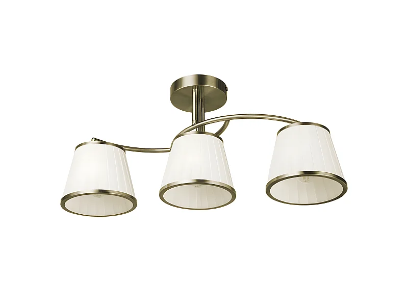 LANTANAS lampada a 3 luci in pelle con schermo FABRILAMP