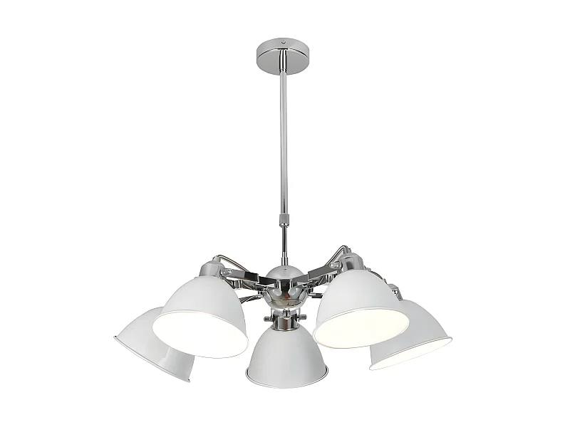 Lampe avec tulipes métalliques modèle Buri 5 lumières Blanc / chrome FABRILAMP