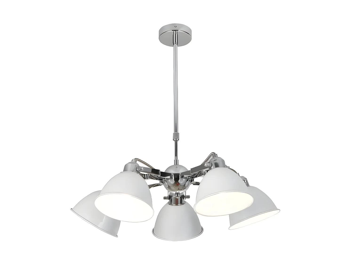 Lampe avec tulipes métalliques modèle Buri 5 lumières Blanc / chrome FABRILAMP