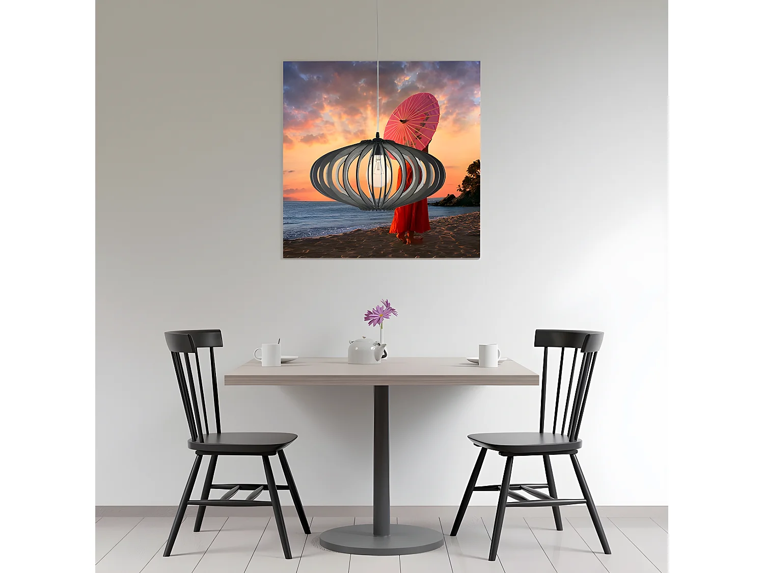 Plafonnier 35 cm modèle SAPELLI brun foncé FABRILAMP