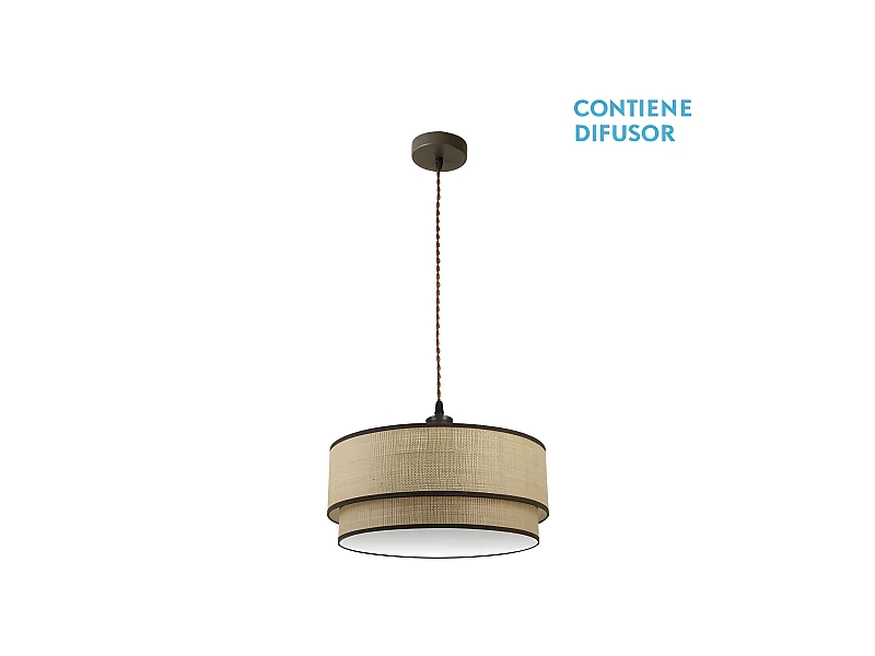 Colgante Realizado En Metal Color Marron /natural Roque