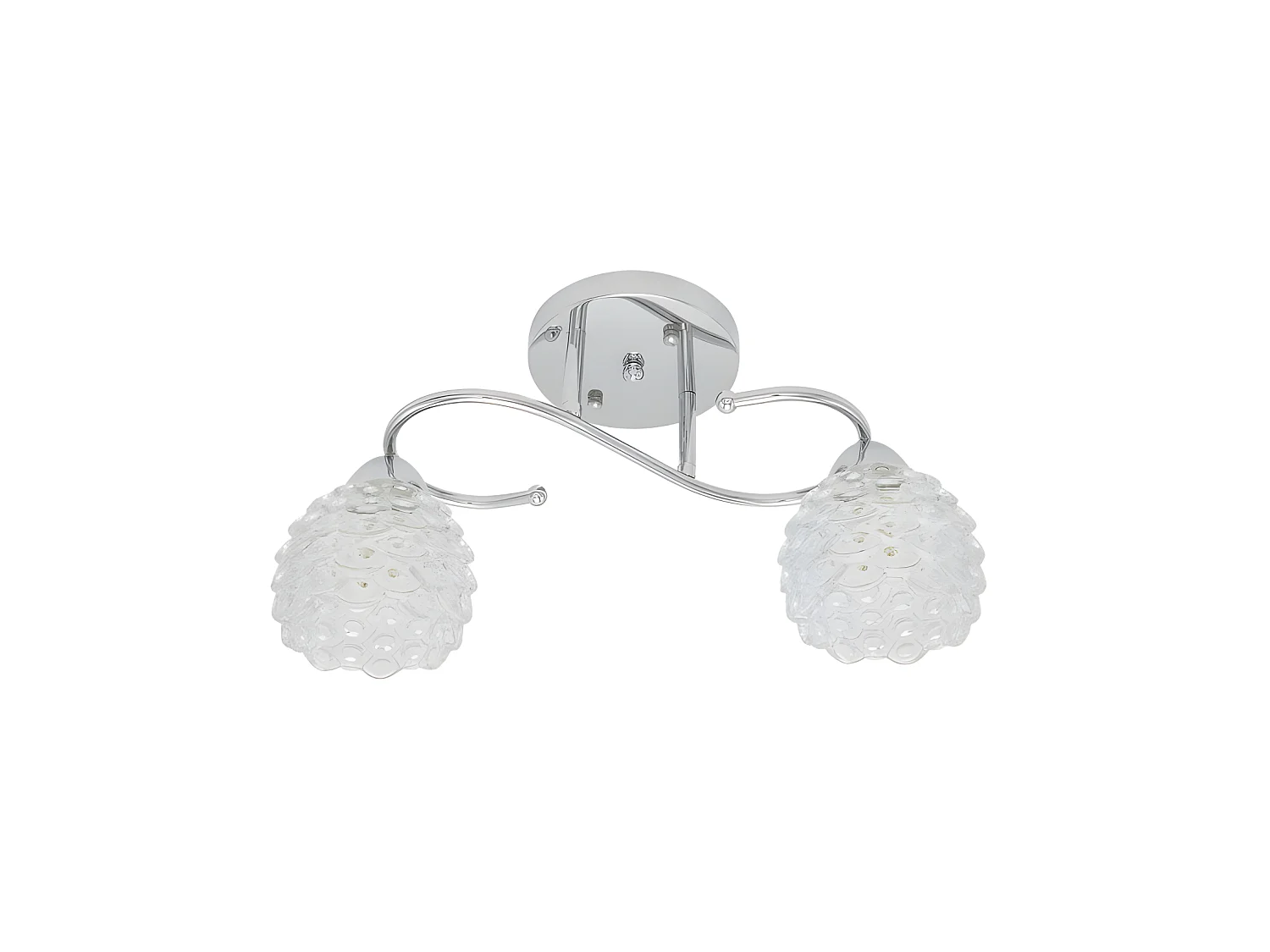 LAMPE BAGAN chrome deux lumières avec tulipes en verre FABRILAMP