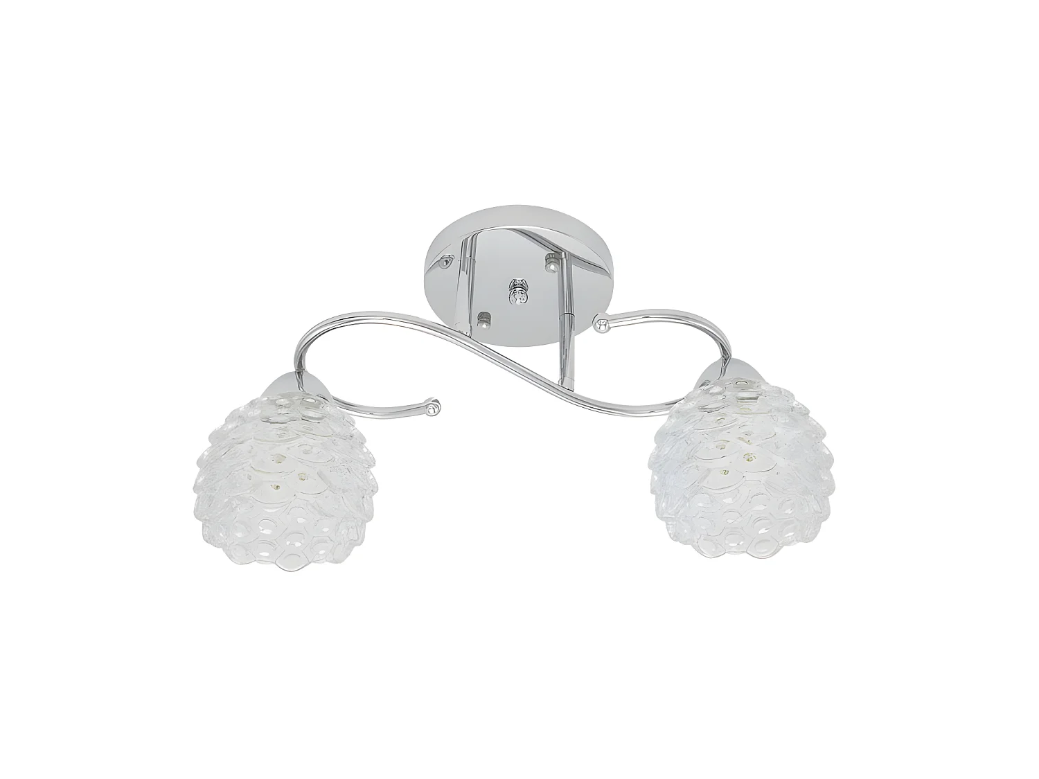 LAMPE BAGAN chrome deux lumières avec tulipes en verre FABRILAMP