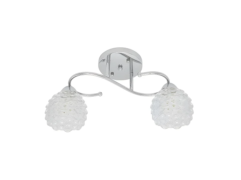 LAMPADA BAGAN cromo due luci con tulipani in vetro FABRILAMP