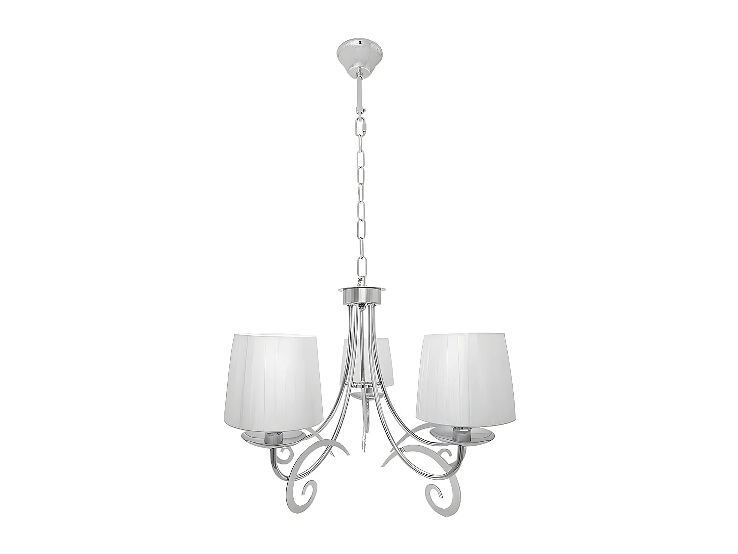 Lampe classique avec écrans LUXOR chrome 5 l. FABRILAMP